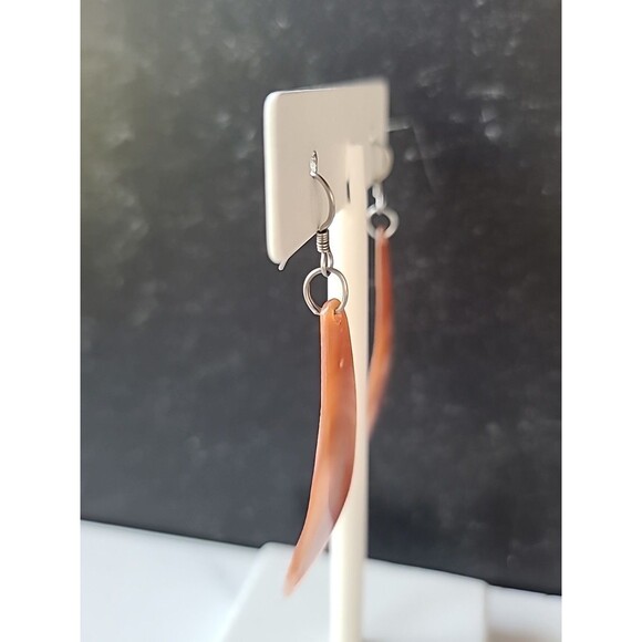 Abalone Shell Dangling Pierced Earrings Vintage, READ Description - Picture 5 of 10